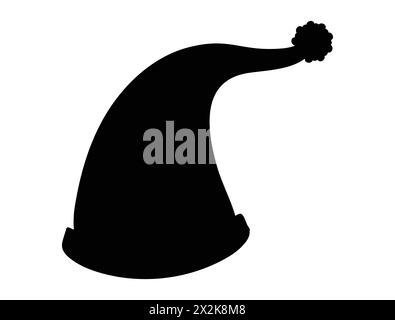 Christmas hat silhouette vector art Stock Vector