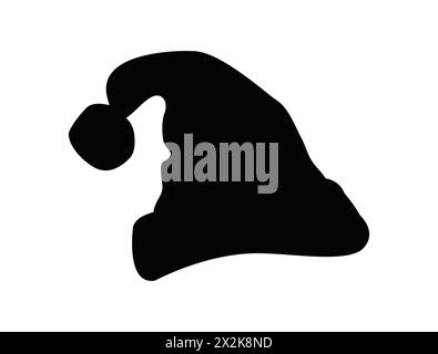 Christmas hat silhouette vector art Stock Vector