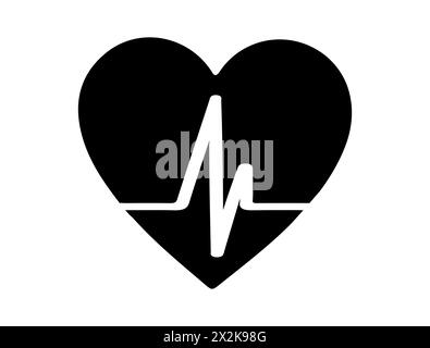 Heart care icon silhouette vector art Stock Vector