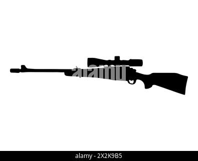 Hunting gun silhouette vector art Stock Vector