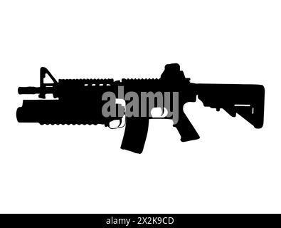 Machine gun silhouette vector art Stock Vector