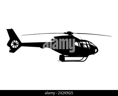 Military helicopter silhouette vector art Stock Vector