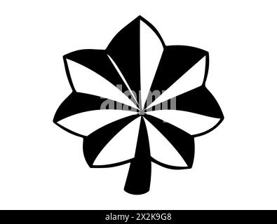 Major general rank badge silhouette vector art Stock Vector