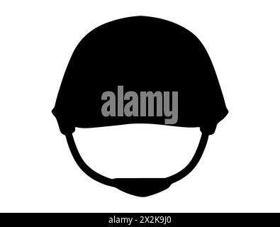 Military helmet silhouette vector art Stock Vector