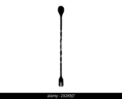 Mixing spoon silhouette vector art Stock Vector