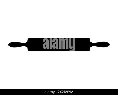 Rolling pin silhouette vector art Stock Vector