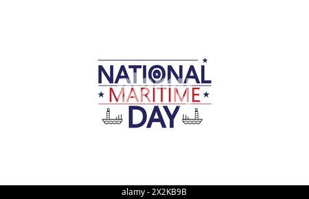 A wave of Inspiration Creative Text Illustration for National Maritime Day Stock Vector