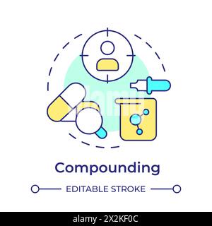 Compounding multi color concept icon Stock Vector