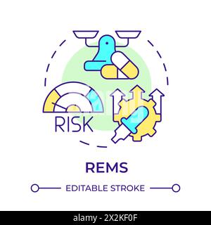 REMS multi color concept icon Stock Vector