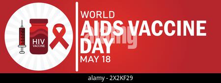 World Aids Vaccine Day. May 18. Vector illustration for banner, poster, greeting card. Stock Vector