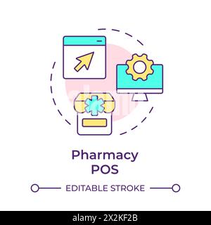 Pharmacy POS multi color concept icon Stock Vector