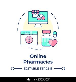 Online pharmacies multi color concept icon Stock Vector