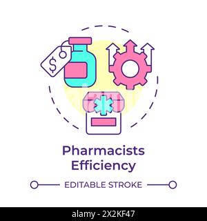 Pharmacists efficiency multi color concept icon Stock Vector