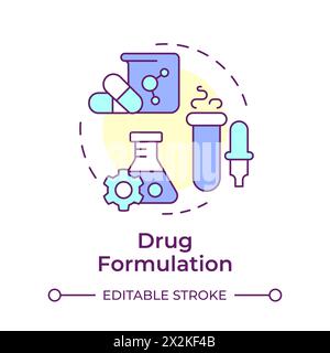 Drug formulation multi color concept icon Stock Vector