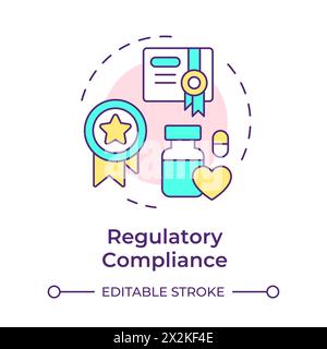 Regulatory compliance multi color concept icon Stock Vector