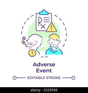 Adverse event multi color concept icon Stock Vector