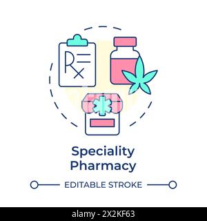 Speciality pharmacy multi color concept icon Stock Vector