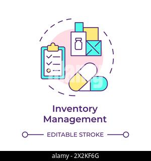 Inventory management multi color concept icon Stock Vector
