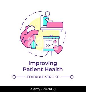 Improving patient health multi color concept icon Stock Vector