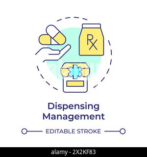 Dispensing management multi color concept icon Stock Vector