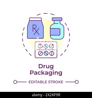 Drup packaging multi color concept icon Stock Vector