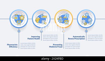 Drug pricing program circle infographic template Stock Vector