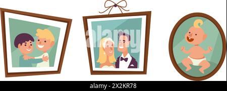 Framed Family Moments Vector Art Stock Vector