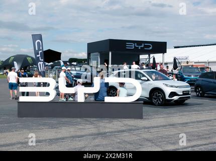 The BYD Stand at the 2023 British Motor Show, Farnborough Stock Photo