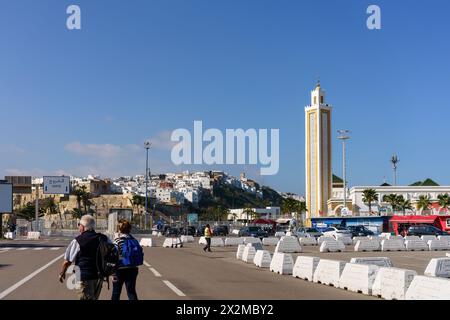 Tangier, Morocco. February 6, 2024 - View towards the city from the harbor. Stock Photo