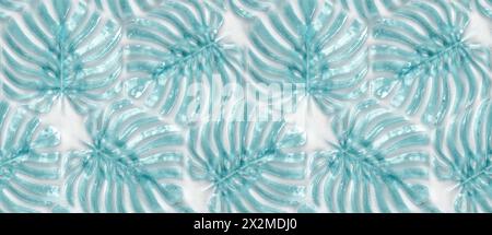 Leaves monstera of wood material on white background. High quality seamless realistic texture. Stock Photo