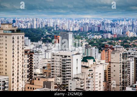 geography / travel, Brazil, Sao Paulo city skyline, Ibirapuera park, ADDITIONAL-RIGHTS-CLEARANCE-INFO-NOT-AVAILABLE Stock Photo