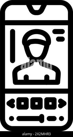 virtual photo booth line icon vector illustration Stock Vector Image ...