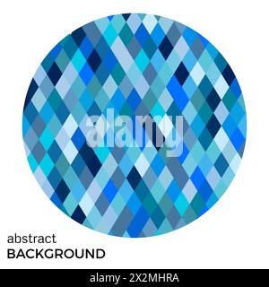 Blue circle of rhombuses isolated on white background. Abstract vector background. Stock Vector