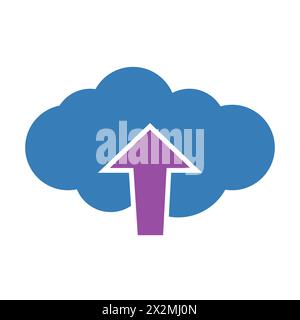 Upload cloud icon. Vector illustration. Stock Vector