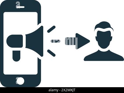 Mobile Ad Targeting icon. Monochrome simple Mobile Marketing And Advertising icon for templates, web design and infographics Stock Vector