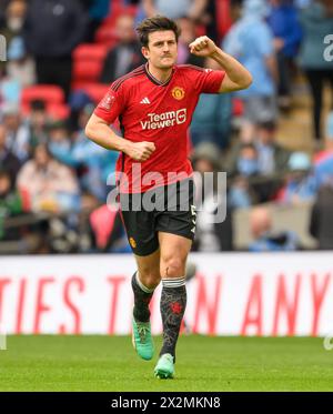 Manchester United's Harry Maguire celebrates after scoring his side's