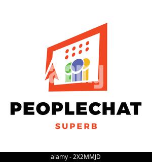 Group People Chat Icon Logo Design Template Stock Vector