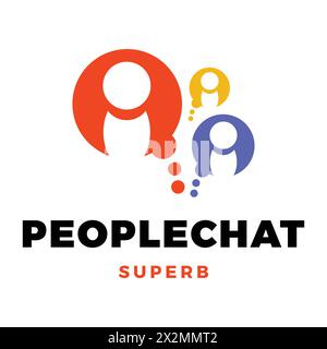 Group People Chat Icon Logo Design Template Stock Vector