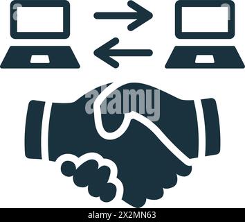 Remote Collaboration icon. Monochrome simple Remote Work icon for templates, web design and infographics Stock Vector