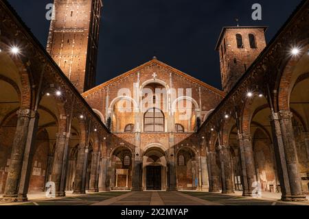 The Basilica of Sant'Ambrogio, one of the most ancient churches in Milan, Italy. Stock Photo