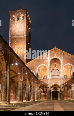 The Basilica of Sant'Ambrogio, one of the most ancient churches in Milan, Italy. Stock Photo