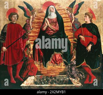 Del Castagno Andrea Our Lady of the Assumption with Sts Miniato and Julian Stock Photo