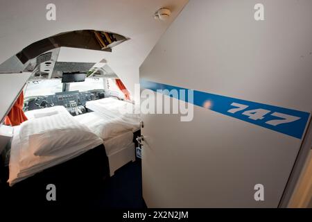 JUMBO STAY HOTEL IN A DECOMMISSIONED BOEING 747 IN STOCKHOLM Stock Photo