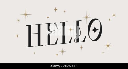 Hello. Lettering Hello, Hi, banner, poster Stock Vector