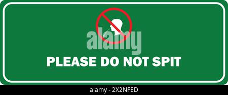 No Spitting icon board vector | No Spitting sign | Do Not Spit Here Green Board Stock Vector