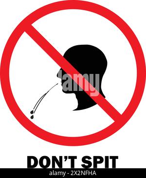 No Spitting icon board vector | No Spitting sign | Do Not Spit Here Stock Vector