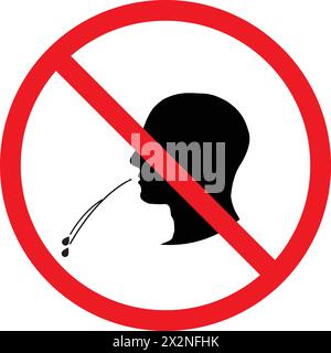 No Spitting icon board vector | No Spitting sign | Do Not Spit Here Stock Vector