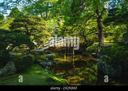 Oike niwa garden and pond of Kyoto Imperial Palace in Kyoto, Japan Stock Photo