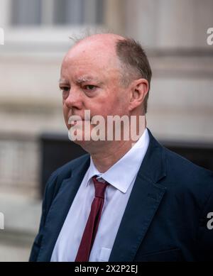 London, UK. 23rd Apr, 2024. Ministers in Whitehall London UK Chris Whitty, Chief Medical Officer (CMO) for England, Credit: Ian Davidson/Alamy Live News Stock Photo