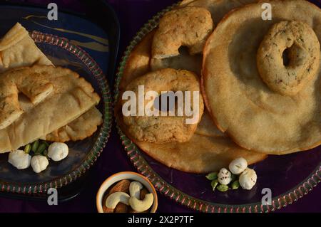 Image of babru bhalla,malpua traditional snack dishes of mandi himachal pradesh india, mark of festivals. Stock Photo